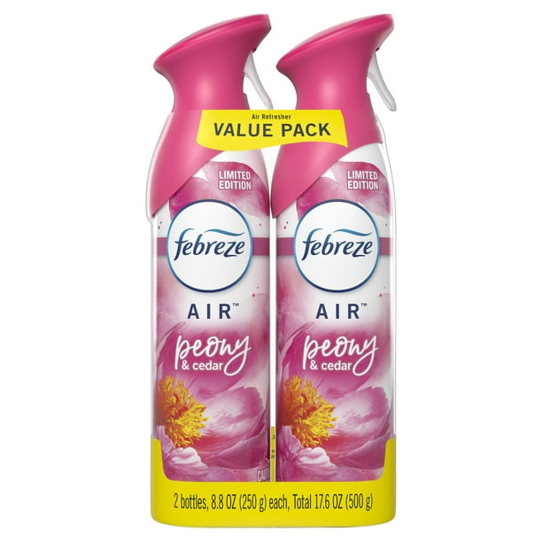 Febreze OdorEliminating Air Fresher Spray, Peony & Cedar, 2 ct