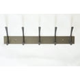 thumbnail image 3 of 18 in Wall-Mounted Hook Rail with 5 Double Coat Hooks, Zinc Alloy, Gun Gray, 3 of 7