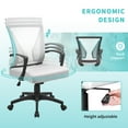 thumbnail image 5 of Furmax Office Chair Mid Back Swivel Lumbar Support Desk Chair, Computer Ergonomic Mesh Chair with Armrest (White), 5 of 7