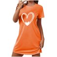 thumbnail image 1 of Amzcrzy Pyjamas pour Femmes Mode Imprimé Cœur Valentines Day Robe Décontractée Confortable à Manches Courtes Chemises de Nuit pour Femmes Valentines Day Cadeaux, 1 of 5