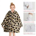 thumbnail image 6 of Brown and Black Leopard Print Blanket Hoodies for Kids 6-13YR Oversize Wearable Blanket Hoodies for Boys Girls Teens, 6 of 7