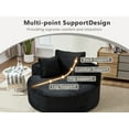 thumbnail image 5 of 55" Chaise Lounge Chair Indoor, Corduroy Upholstered Boneless Sofa Bed, Deep Seat Sleeper Sofa Reading Chairs, Fluffy Round Cloud Couch, No Assembly Required, Black, 5 of 8