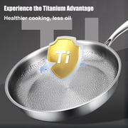 Fazipu 11.8 in Titanium Hammered Pan Pro with Lid, Multifunctional Ultra-Durable Scratch-Resistant Non Stick, Even Heating For Cooking (XL)