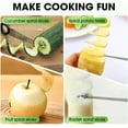 thumbnail image 6 of Piranha Spiral Cutting Machine, Stainless Steel Spiral Cutter for Veggies, Portable and Creativity Cucumber Potato Carrot Slicer Cutter Manual Kitchen (3pcs), 6 of 8