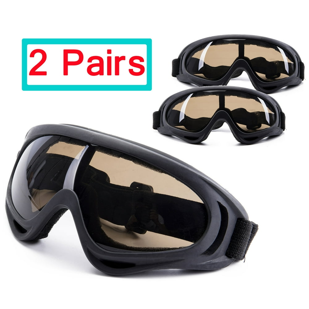C.F.GOGGLE 2 Pairs Ski Goggles, Snowboard Goggles Skate Glasses, Motorcycle Cycling Goggles for