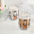 thumbnail image 2 of Yayeee 2 Pack Qtip Holder Bathroom Cotton Swab Canister with Lid Clear Dispenser Set, Gray Cute Chubby Cat, 2 of 6