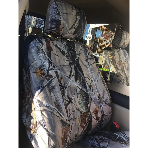 F511 2015-2022 Ford F150-550 XL/XLT/Lariat Front Buckets, Adjustable HR, Manual OR Electric Seats, Side Impact s in Seat in XD3 Camo Endura
