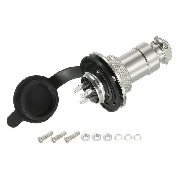 Aviation Connector GX20 3Pin 20mm Silver Male Female Panel Metal Aviation Wire Connector with Aviation Plugs Cap