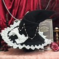 thumbnail image 7 of Slccxzc Witch Pointed Hats, Lace Bow Wizard Hat, Wide Brim Pointed Cap for Women Princess Lolita Witch Headwear Halloween Party Hat, 7 of 7