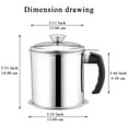 thumbnail image 5 of ReaNea Grease Container 48 oz, Stainless Steel Oil Container with Fine Strainer and lid, 5 of 7
