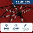 thumbnail image 5 of 10ft Patio Umbrella, Table Umbrella Outdoor Patio with Crank Lift & Push Button Tilt, 8 Sturdy Ribs for Yard, Deck, Pool, 5 of 7