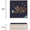 thumbnail image 3 of RYLABLUE Merry Christmas Set of 4 Coaster for Drinks, Absorbent Ceramic Stone Coasters Cup Mat with Cork Base for Home Kitchen Room Coffee Table Bar Decor, 3 of 4