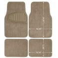 thumbnail image 4 of Auto Drive 4PC Carpet Car Floor Mat Tufted Polyester Tan - Universal Fit, 202WM66, 4 of 8