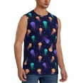 thumbnail image 2 of Bingfone Sea Jellyfish Pattern Men's Tank Tops Workout Sleeveless Tee Shirts Running Beach Tanks for Men-Large, 2 of 8