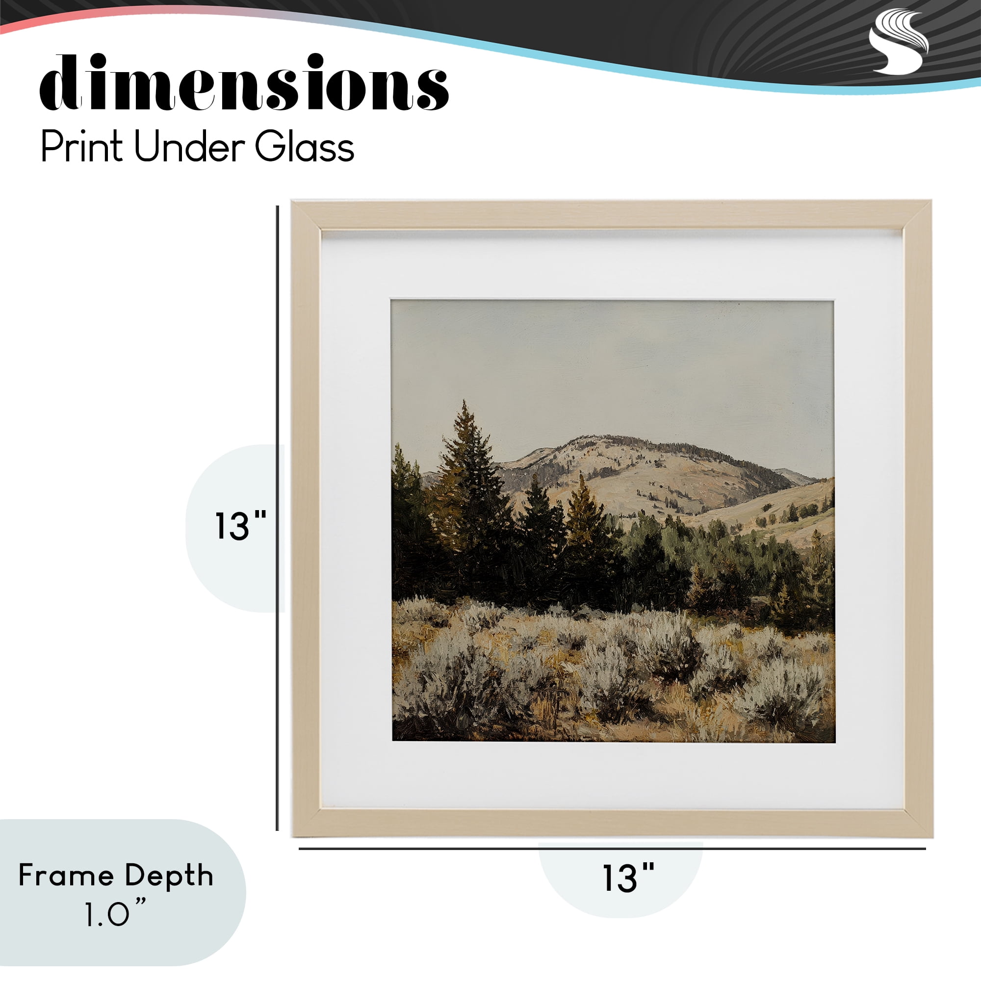 Stupell Industries Cedar Mountain View Birch Framed Print Under Glass, design by Petal Prints Design