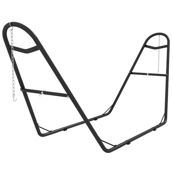 Outsunny Hammock Stand with Adjustable Chains & Hooks, Net Stand, Black