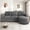 Grey, variant on 84.6 Inch L-Shaped Sectional Sofa with Curved Chaise Lounge, Modern Chenille Couch with USB Ports and Side Storage Pockets for Living Room, Brown