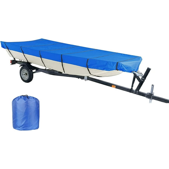 waltyotur Boat Cover Heavy Duty Trailerable Marine Grade Polyester Replacement for Jon Boat Cover 16FT Length Beam Width to 75 Inch