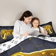 thumbnail image 5 of Homewish Gradient Yellow Gamepads Boy 3-Piece Full Size Comforter Sets,Video Game Bedding Comforter Set,Geometric Hexagon Honeycomb Lightweight Bedding Sets,Breathable Home Decor,Reversible, 5 of 8