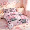 thumbnail image 2 of meiyoeat Pink Rustic Camouflage 7 Pieces Full Size Bedding Sets,Western Cowgirl Boots Print Full Size Bed in a Bag For Girl,Pink Reversible, 2 of 7