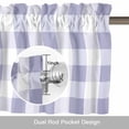 thumbnail image 6 of Purple Plaid Valance Curtain Spring Simple Style Window Valances Rod Pocket Short Curtains Window Treatments for Kitchen Bedroom Bathroom Laundry 60" x 18", 6 of 9