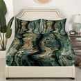 thumbnail image 2 of Erosebridal Botanical Bark Fitted Sheet Set Full, Tree Lines Print Bedding Set, Breathable 3-Piece (No Top Sheet), 2 of 5