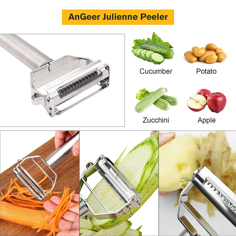 RYBTB Potato Peeler for Kitchen, Julienne Vegetable Peeler,3 Pieces Stainless Steel Professional Peelers, Non-Slip, Suitable for Peeling for Potato, Apples
