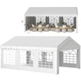 thumbnail image 1 of Outsunny 20'x13' Heavy Duty Party Tent, Carport Garage Canopy, Portable Sun Shelter with Sidewalls White, 1 of 10