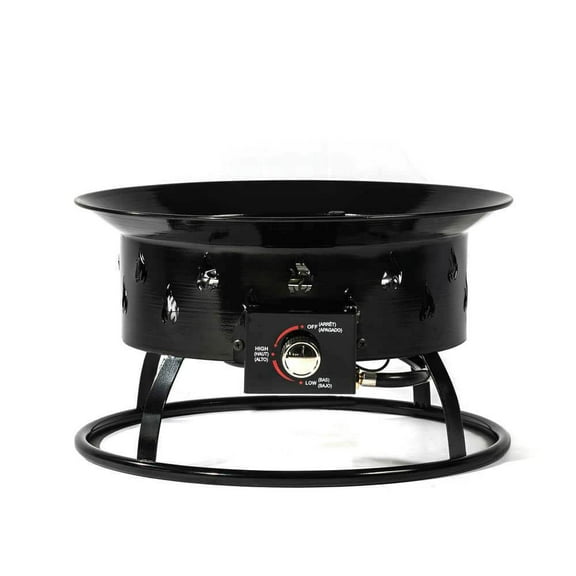 Spaco 19" Round Propane Gas Fire Pit, 50000 BTU Steel Fire Pit, Gas Fire Pit for Outdoor as Patio, Deck, Backyard, Black