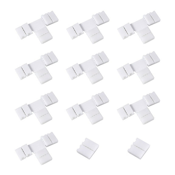 UNOMOR 10pcs T-Shaped Corner Light Strip Led Tape Light Connector Corner Connector Light Strip Connector White