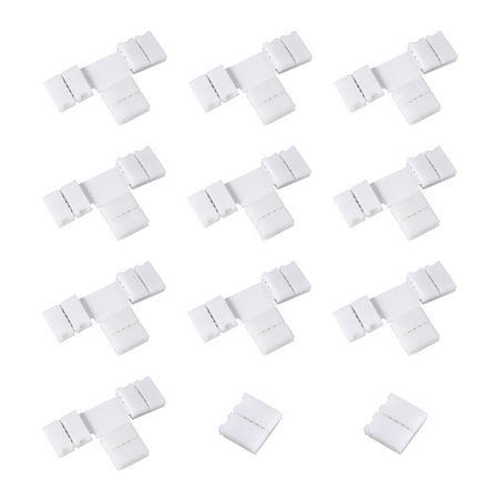 

TOYMYTOY 10pcs LED Light Strip Corner Connector T Shape Angle Corner Connector with 2pcs RGB 5050 Clasps