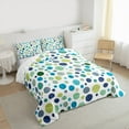 thumbnail image 3 of Manfei Geometric Circular Dot Bedding Comforter Set,Modern Geometric Art Twin Comforter Sets,Green Blue White Bedding Set For Kids,Luxury Bedroom Decor Reversible,2 Pieces, 3 of 8