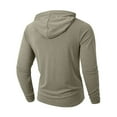 thumbnail image 5 of HOOMEUMY Sweatshirts for Men Spring Long Sleeve Hooded Lightweight Solid Color Comfy Button Drawstring Hooded Sports Shirts Pullover (Khaki,XXL), 5 of 8