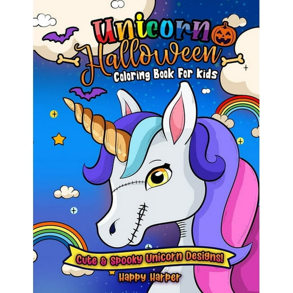 Unicorn Halloween Coloring Book, (Paperback)