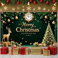 thumbnail image 6 of Golden Decor Christmas Banner Reindeer Design Holiday Backdrop Gift Boxes Snowflake Pattern New Year Background for Christmas Celebration New Year Party Indoor Decoration, 6 of 9