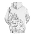 thumbnail image 6 of POBUDS Hoodie, Regular Fit Sporty Pullover Hooded Sweatshirt for Men Women Cinque Terre Italy Town XL, 6 of 6