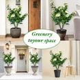 thumbnail image 4 of 35-pulgada artificial camellia con ground spike-4-pack yellow fake silk topiary trees para home decor in garden patio y indoor spaces, 4 of 7