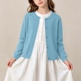 thumbnail image 2 of GigrtiJin Cotton Cardigan for Girls Long Sleeve Button Down Cardigan Crew Neck Trendy Cute Casual Loose Sweater 1T-15T, 2 of 3