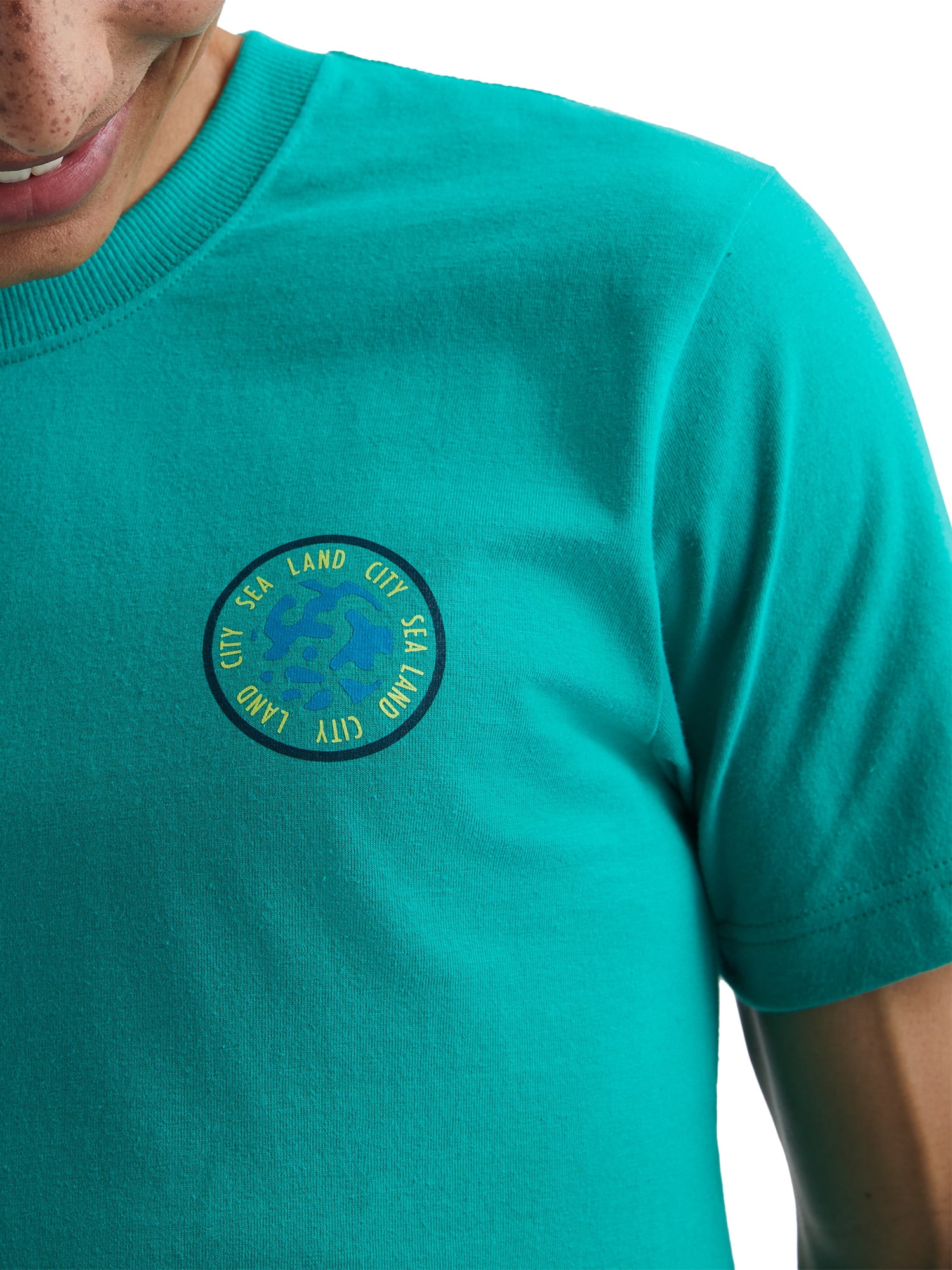 Hanes All Gender Explorer Collection City, Land, Sea Patch Graphic T-Shirt, Sizes XS-2XL