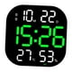 thumbnail image 5 of Reloj de pared digital moderno con temperatura y humedad, relojes LED, alarma electrónica Verde, 5 of 9