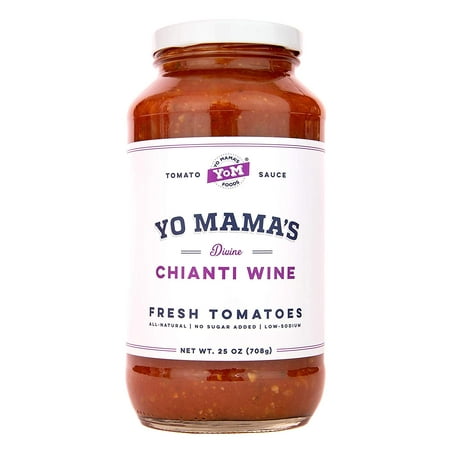Yo Mama’s Foods Gourmet Chianti Wine Pasta Sauce - (1) 25 oz Jar - No Sugar Added, Gluten Free, Preservative Free, Keto and Paleo Friendly, and Made with Whole, Non-GMO (Best Ready Made Pasta Sauce Uk)