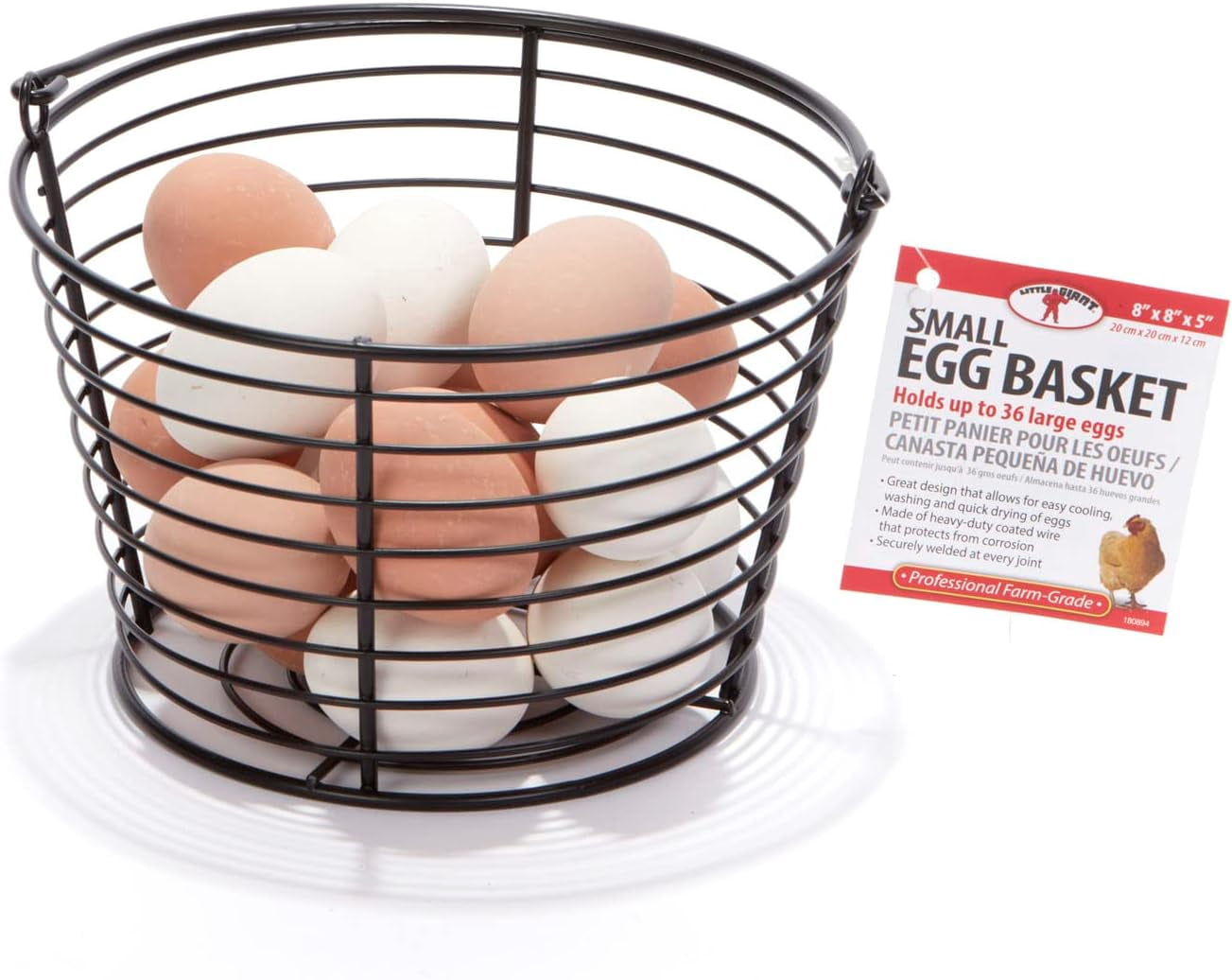 Little Giant Small Egg Basket Holds 3 Dozen Eggs Wire Coated Steel Basket