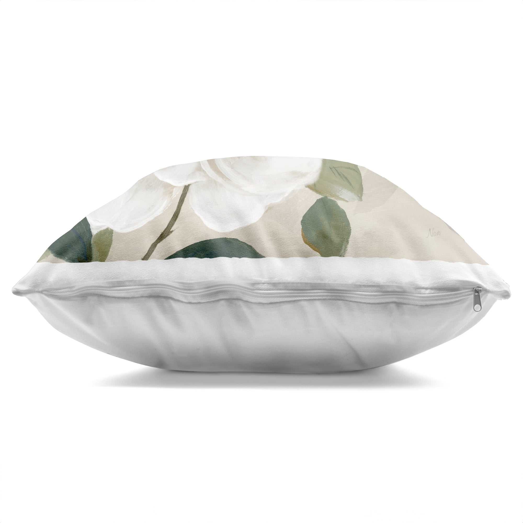 Stupell Industries Serene White Magnolia Study Decorative Printed Throw Pillow, design by Nan, 18 x 7 x 18