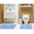 thumbnail image 2 of Ottomanson Nice Washable Non-Slip Rubberback Polypropylene Blue Bath Rug Set, 3 Piece, 2 of 8