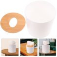 thumbnail image 1 of IFANLANDOR Bamboo Wood Tissue Box Cover for Home Office Storage White Compact Design 5.5 x 5.5 x 5.5 Inches, 1 of 8