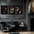 thumbnail image 2 of Gothic Canvas Wall Art Set of 3, Red Rose Skull Wall Decor Paintings, Dark Romantic Crow Goth Halloween Aesthetic Posters Prints for Bathroom, Living Room, Gallery, Home Decor 16x24Inch d, 2 of 7