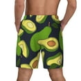 thumbnail image 3 of Sigee Fresh Avocado Print Mens Swim Trunks with Compression Liner Quick Dry Swim Stretch Beach Shorts with Pockets,S-3XL, 3 of 7