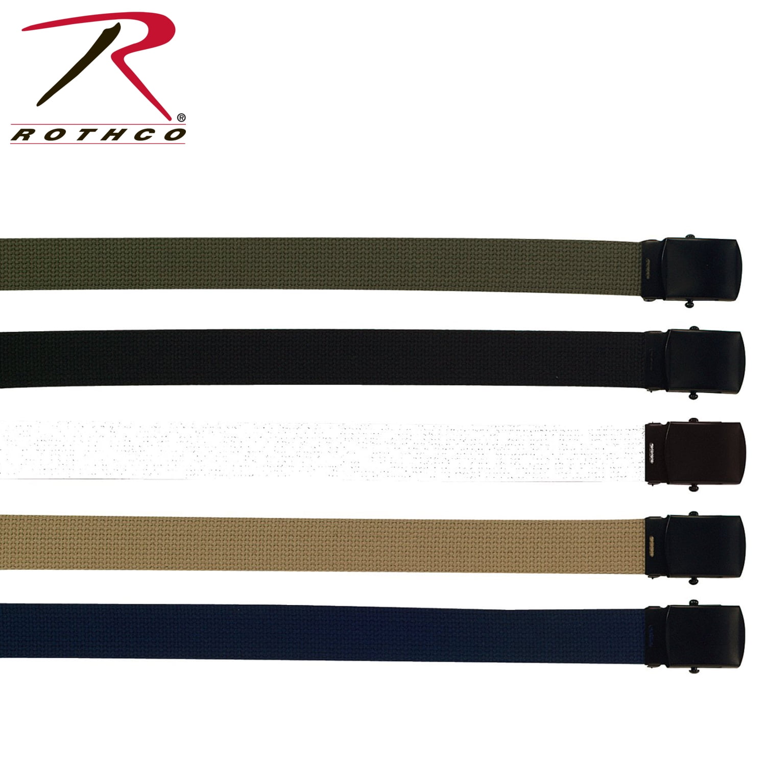 Rothco Military Web Belts w/ Black Buckle Navy Blue,Length : 44 Inches