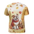 thumbnail image 2 of Welcome Fall Bulldog Enjoys School Time Autumn Fall Leaves All Over Print 3D Shirt Unisex Merch Dog Lover Gifts Idea - 02013, 2 of 6