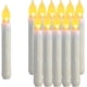 thumbnail image 1 of Juego de 12 candelabros cónicos LED sin llama, candelabros cónicos de 6,5 pulgadas de alto con pilas, velas navideñas de llama parpadeante de color amarillo cálido, 1 of 5